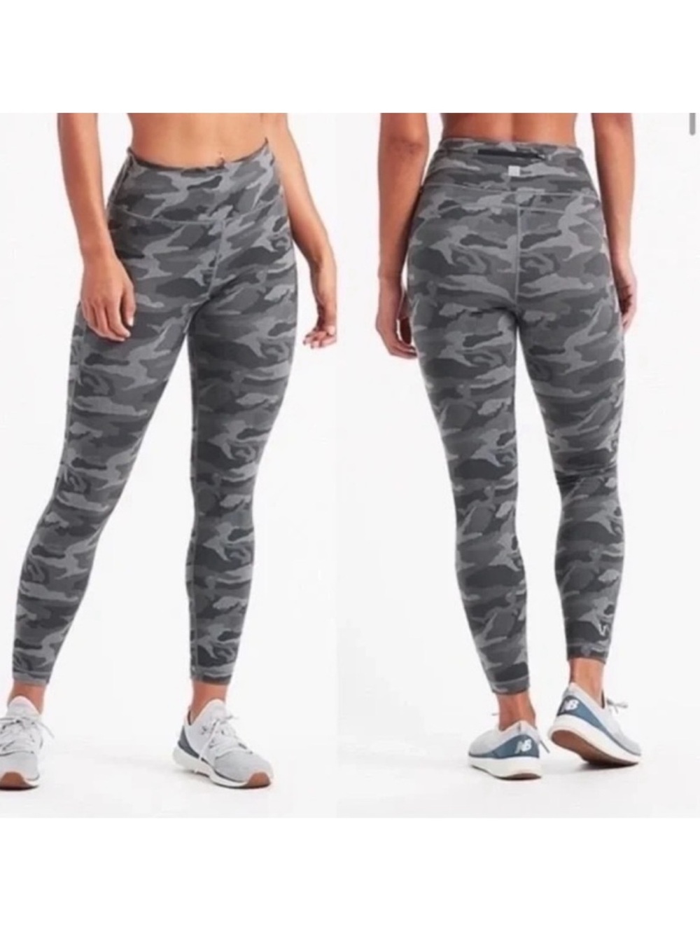 Vuori Caspian Camo Legging Performance Stretch High Rise Heather Grey Size Small